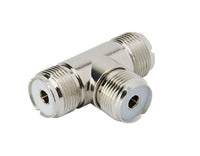 SO239 T-Piece Adaptor takes 3 x PL259 Plugs