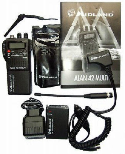 CB Radio Midland 42 Multi AM/FM UK/EU Handheld with All Accessories